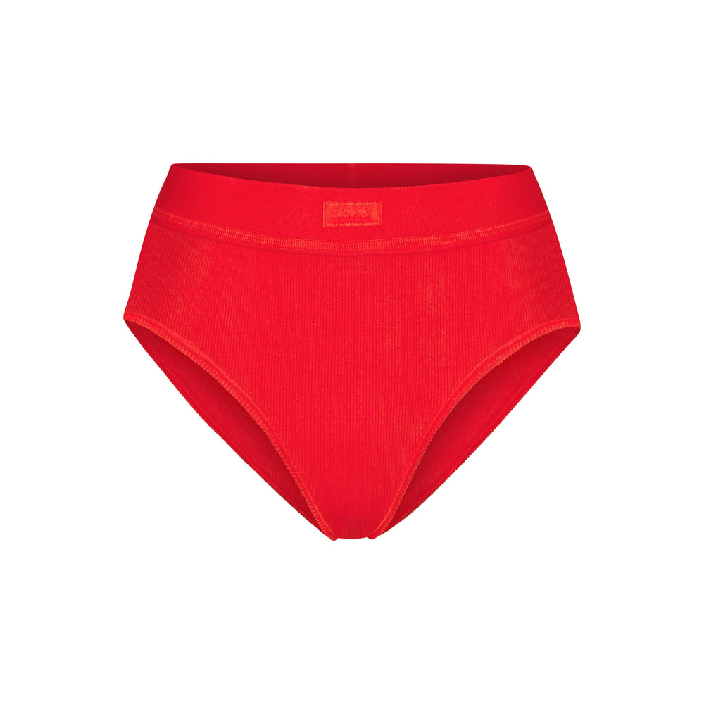 Skims COTTON RIB MID RISE Brief Rood | HID-824967