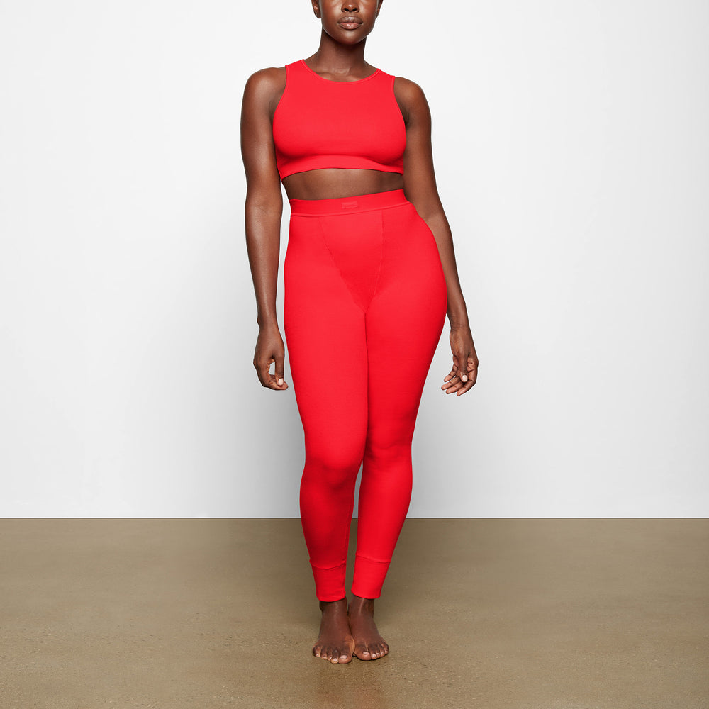 Skims COTTON RIB SUPER CROP Tank Rood | NUH-243568