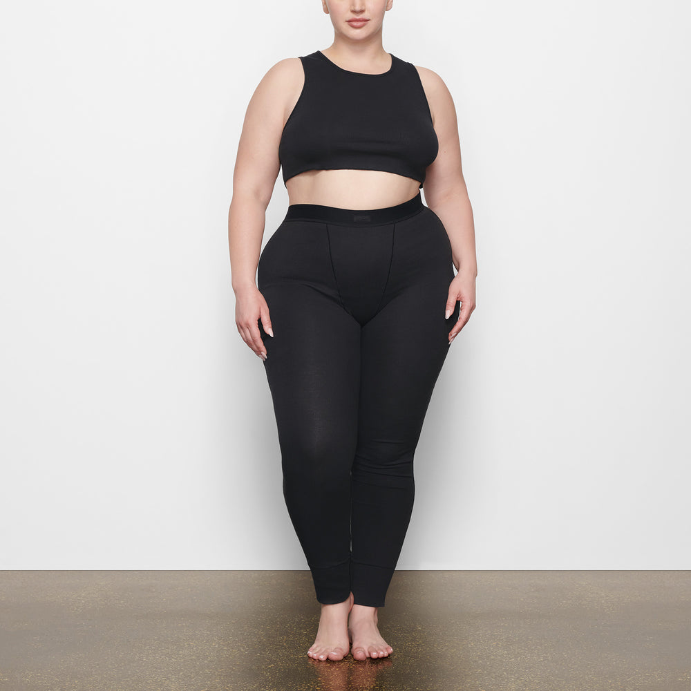 Skims COTTON RIB SUPER CROP Tank Zwart | BRU-123045