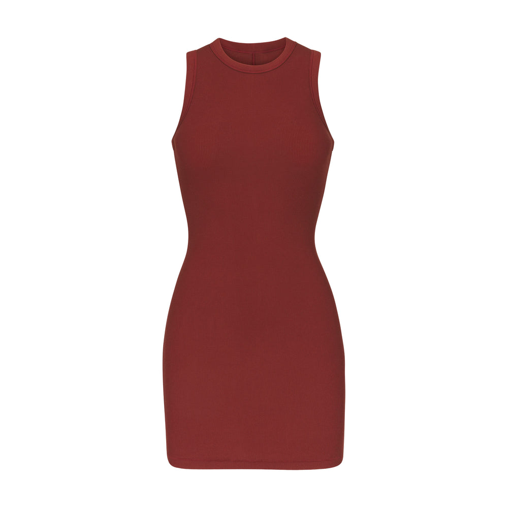 Skims COTTON RIB TANK Dress Dieprood | IAK-240396