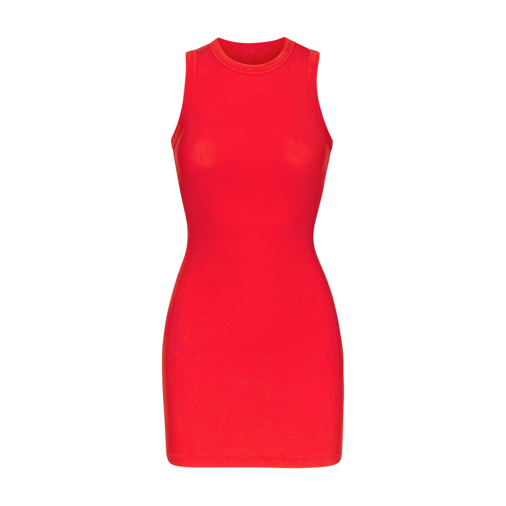 Skims COTTON RIB TANK Dress Rood | MVS-850247