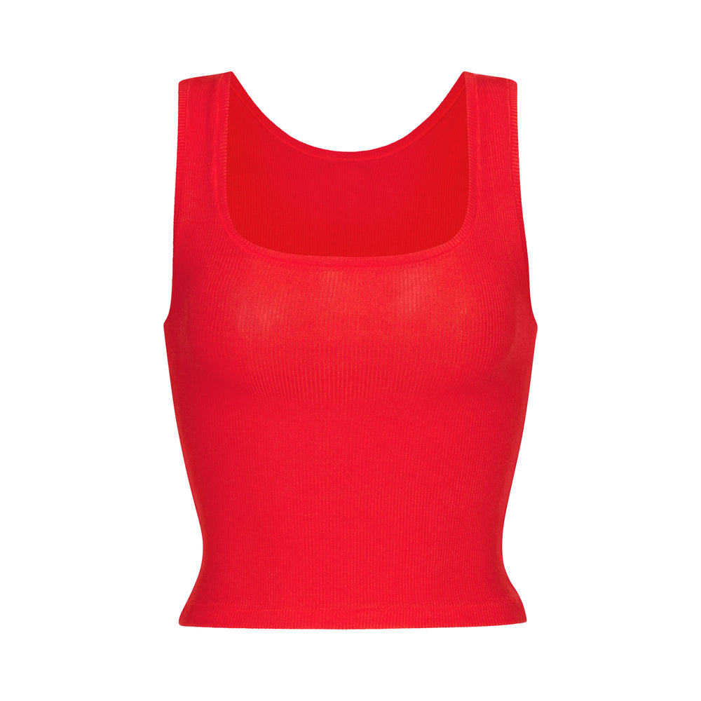 Skims COTTON RIB Tank Rood | QUY-437826