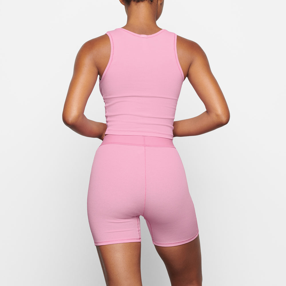 Skims COTTON RIB Tank Roze | XSM-320756