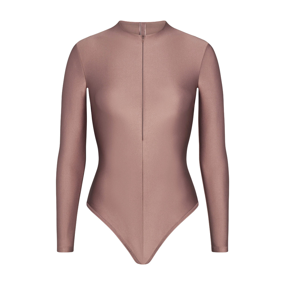 Skims DISCO Long Sleeve Bodysuit Bruin | ONR-284169