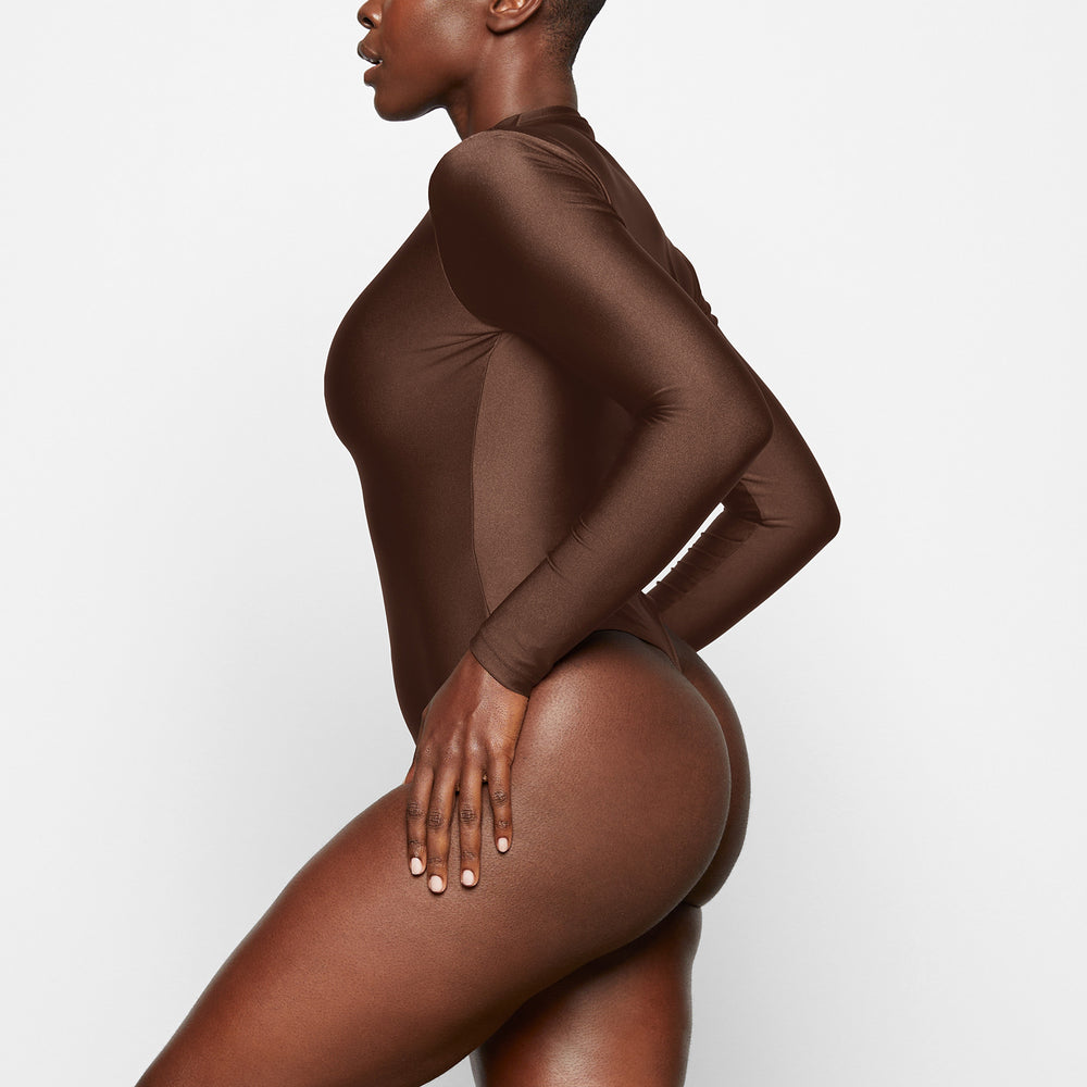 Skims DISCO Long Sleeve Bodysuit Chocola | BJN-876203