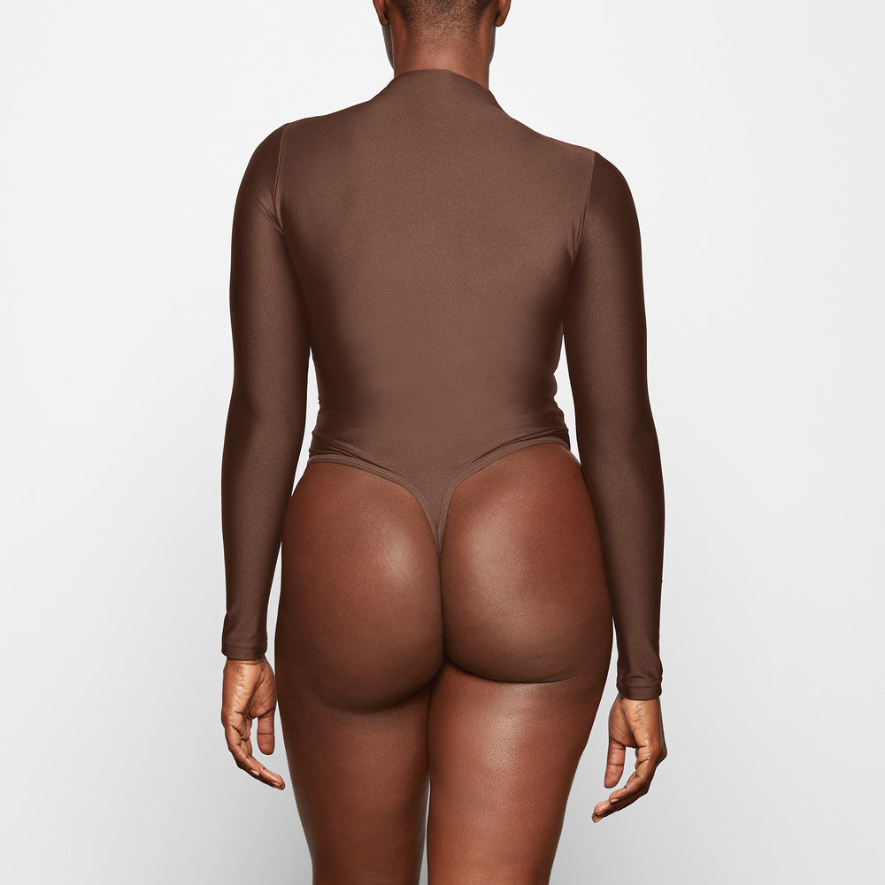 Skims DISCO Long Sleeve Bodysuit Chocola | BJN-876203