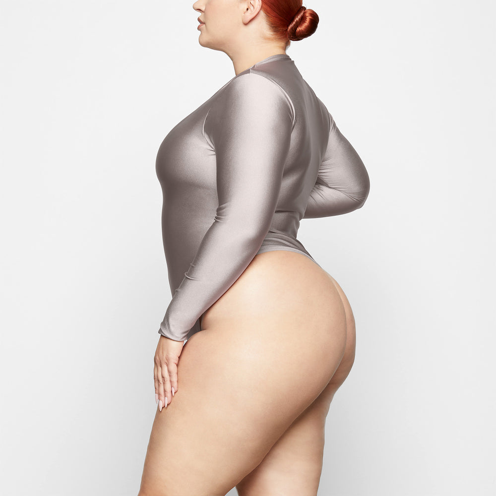Skims DISCO Long Sleeve Bodysuit Zilver | ZBA-608193