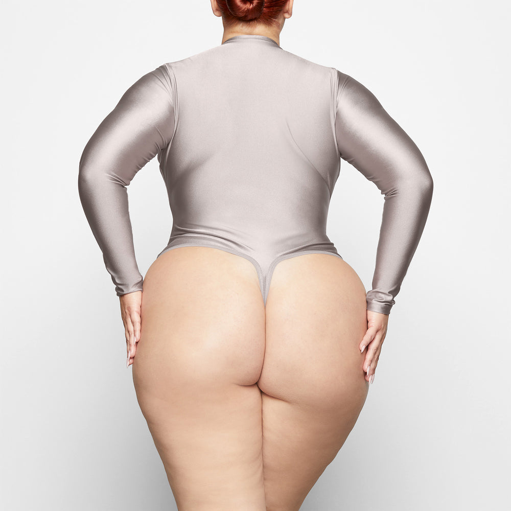 Skims DISCO Long Sleeve Bodysuit Zilver | ZBA-608193
