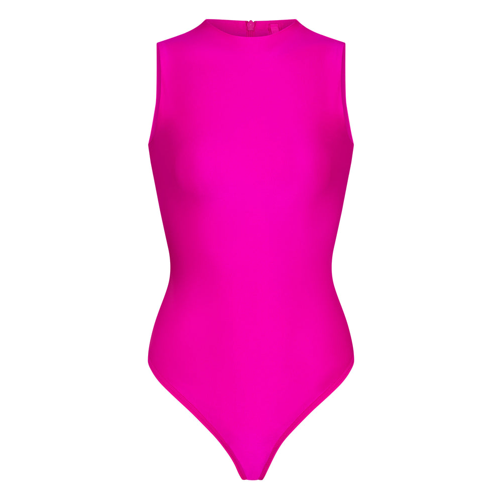 Skims DISCO SLEEVELESS Mock Neck Bodysuit Fuchsie | XQN-824510