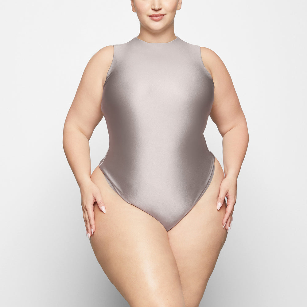 Skims DISCO SLEEVELESS Mock Neck Bodysuit Zilver | ZDT-973024