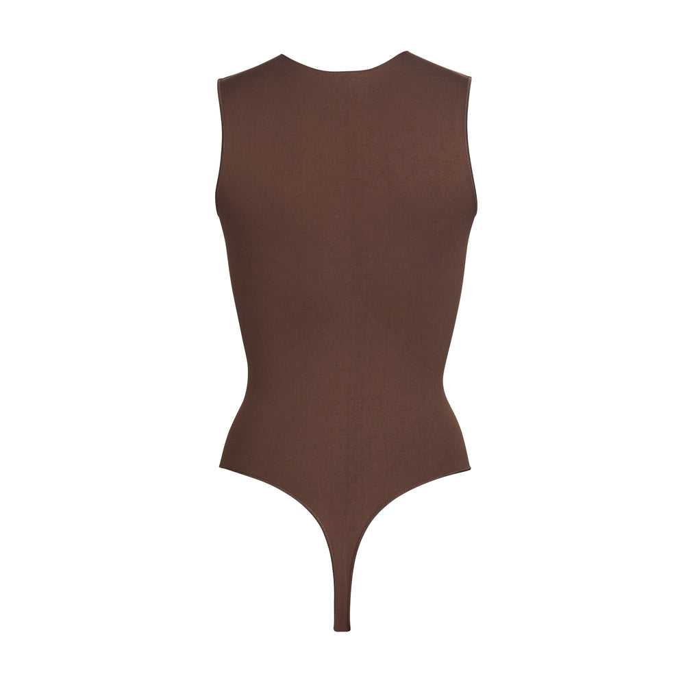 Skims ESSENTIAL CREW NECK Sleeveless Bodysuit Koffie | DRE-271590