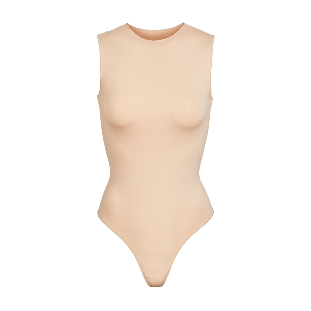 Skims ESSENTIAL CREW NECK Sleeveless Bodysuit Bruin Grijs | KSV-039268