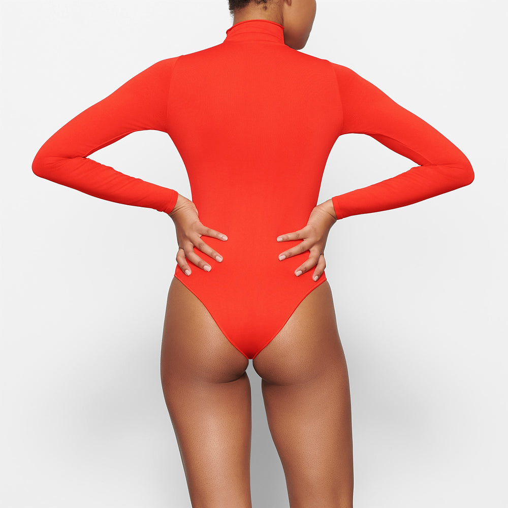 Skims ESSENTIAL MOCK NECK Long Sleeve Bodysuit Rood | LJB-240781