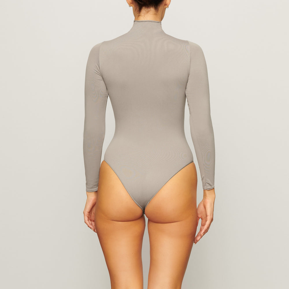 Skims ESSENTIAL MOCK NECK Long Sleeve Bodysuit Grijs | ZGS-749285