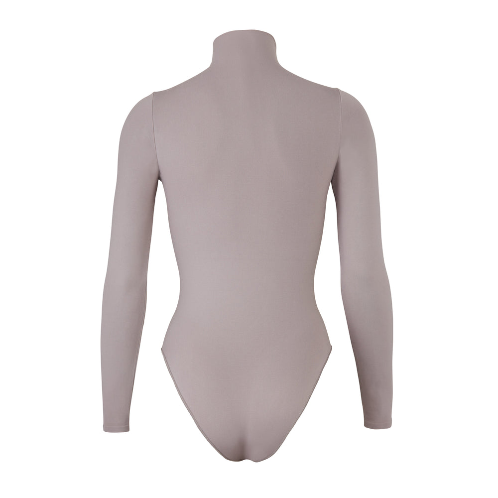 Skims ESSENTIAL MOCK NECK Long Sleeve Bodysuit Grijs | ZGS-749285