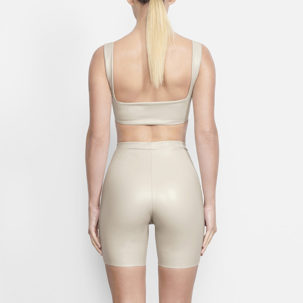 Skims FAUX LEATHER BIKER Korte Broek Wit | PCJ-251893