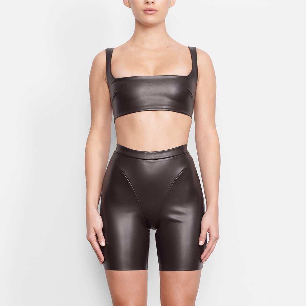 Skims FAUX LEATHER BIKER Korte Broek Zwart | ATX-637598