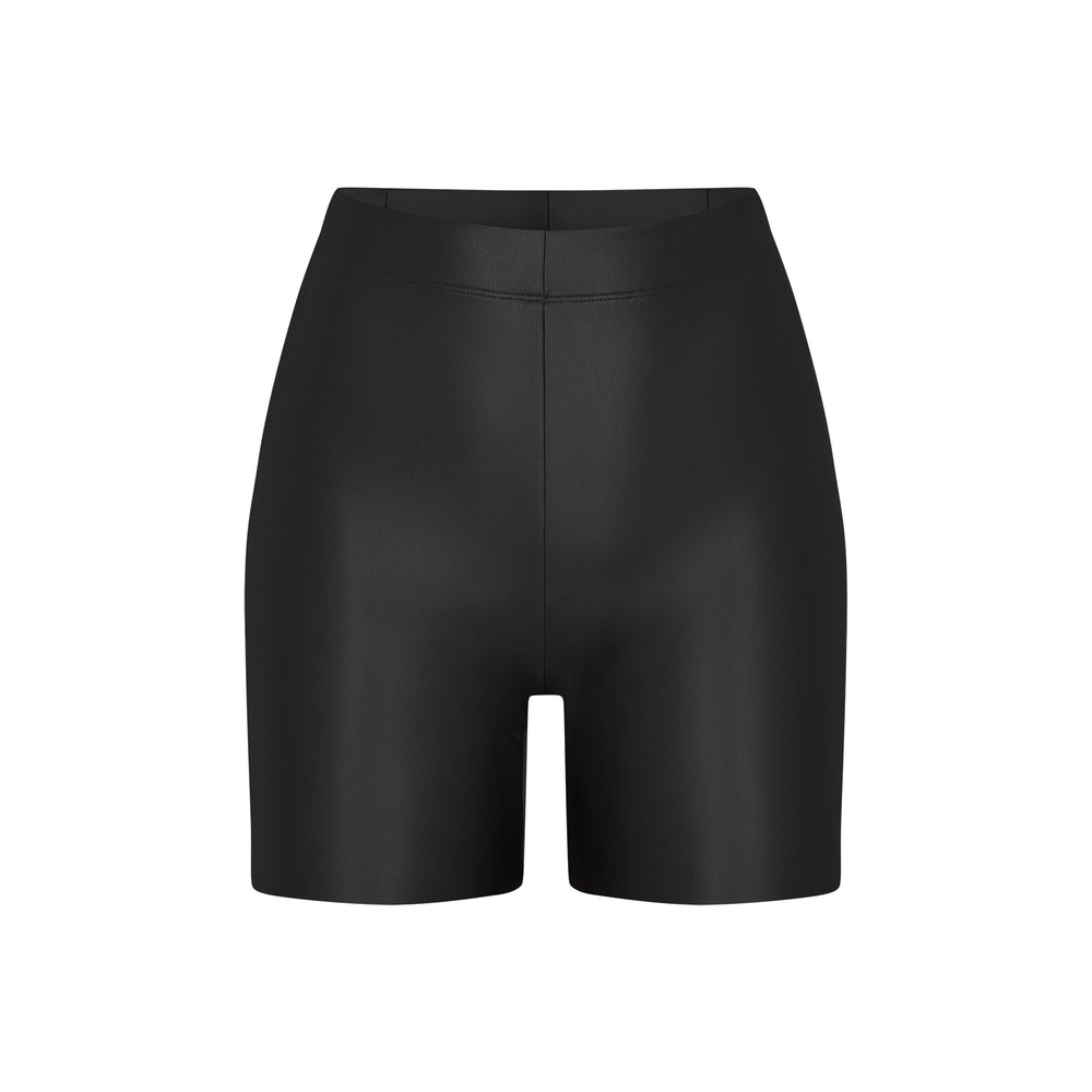 Skims FAUX LEATHER BIKE Korte Broek Zwart | YKT-301897