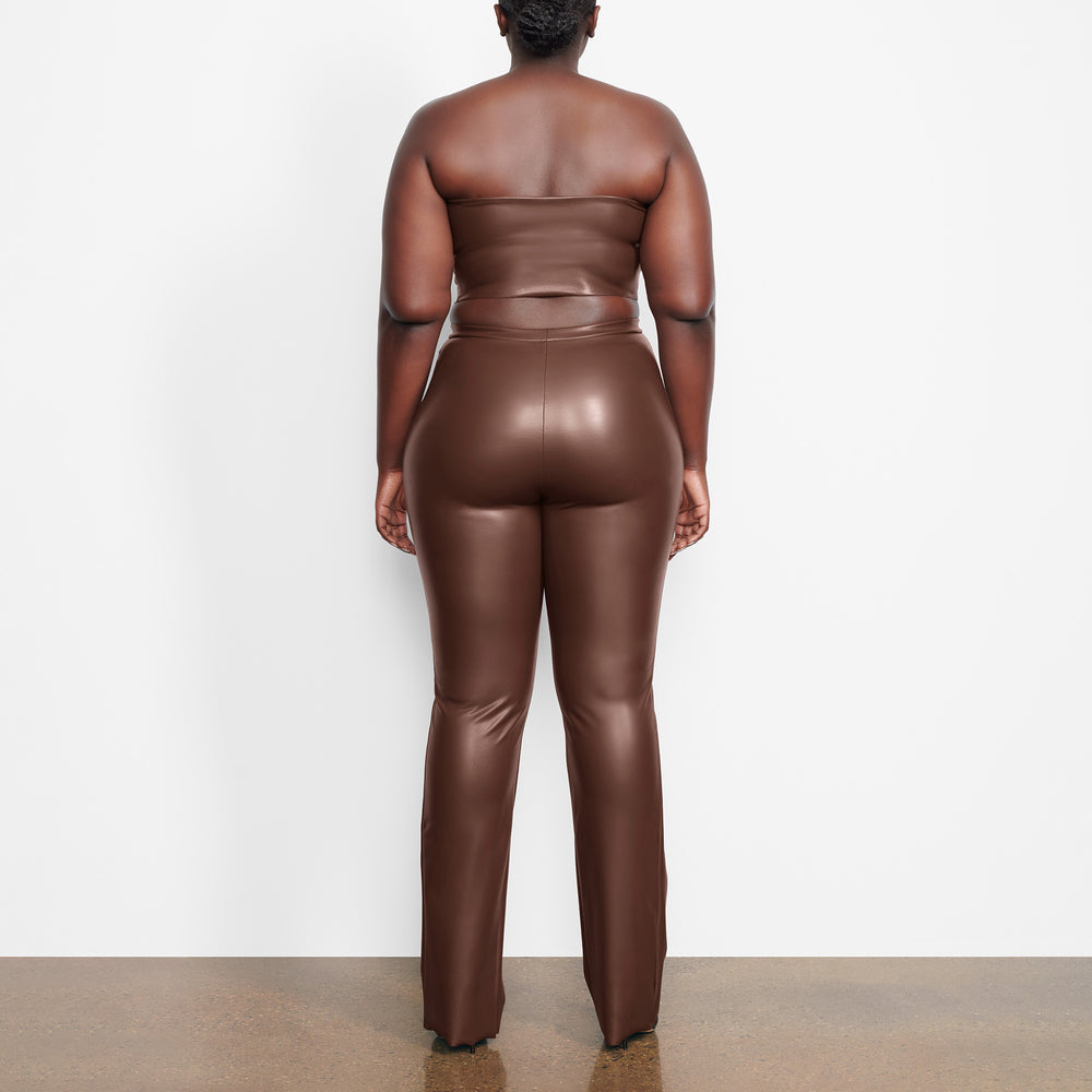 Skims FAUX LEATHER Bandeau Top Chocola | VAS-812056
