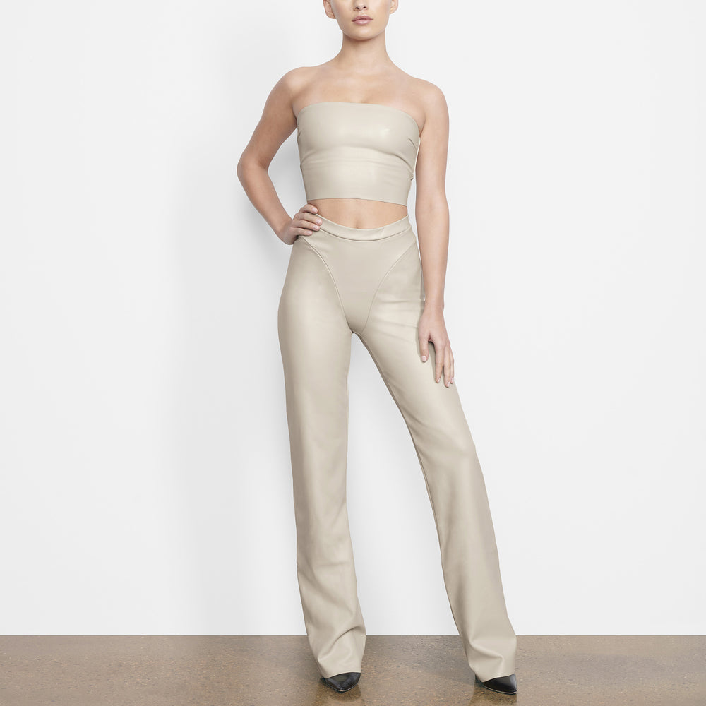 Skims FAUX LEATHER Bandeau Top Wit | WZG-062531