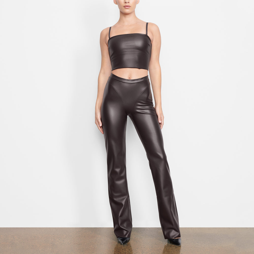Skims FAUX LEATHER Bandeau Top Zwart | AKF-179830