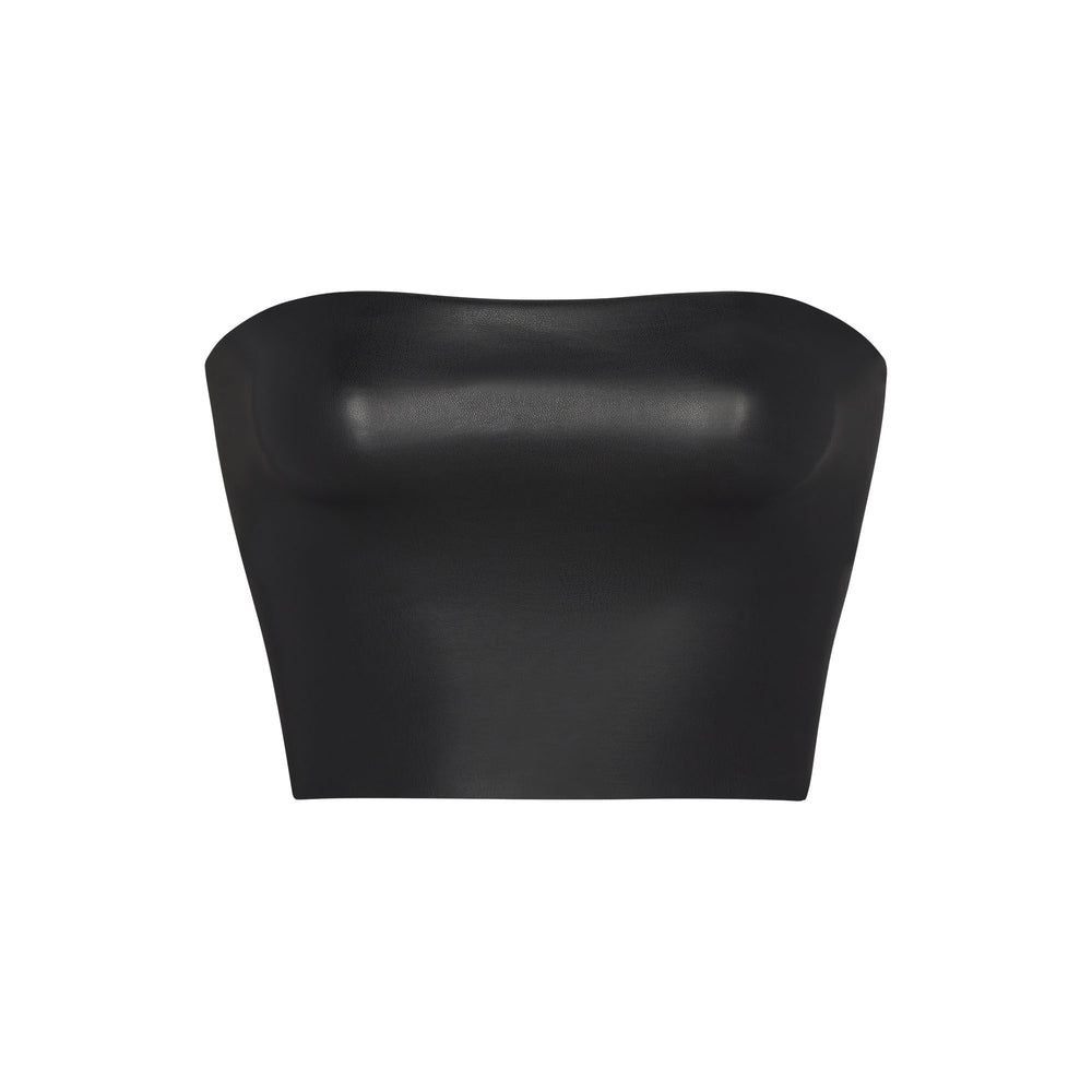 Skims FAUX LEATHER Bandeau Top Zwart | XWK-921763