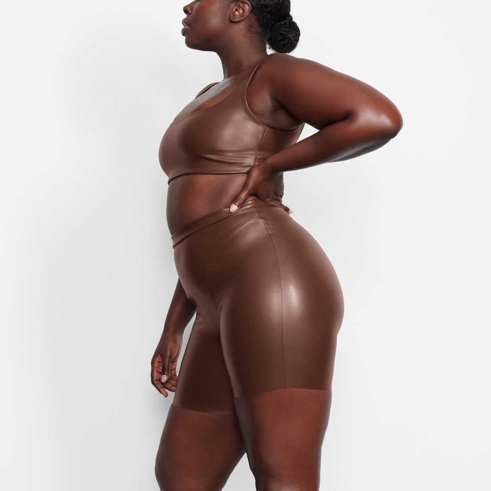 Skims FAUX LEATHER Bralette Chocola | INE-937681