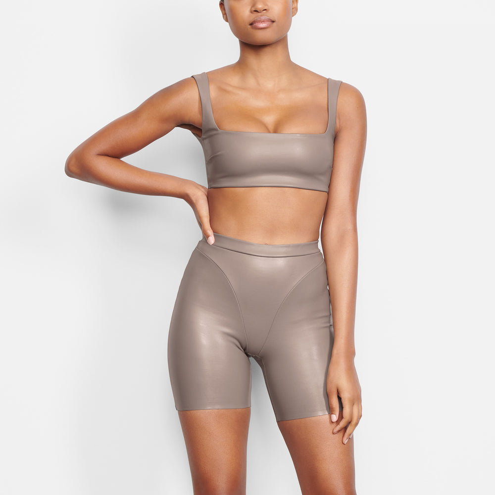 Skims FAUX LEATHER Bralette Zilver | HDS-294631