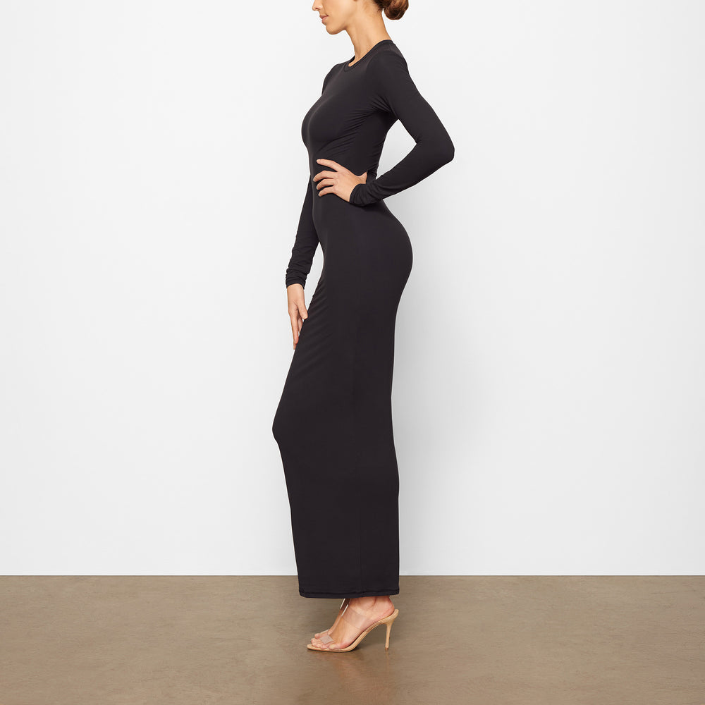 Skims FITS EVERYBODY CREW NECK LONG SLEEVE Dress Zwart | OHR-879023