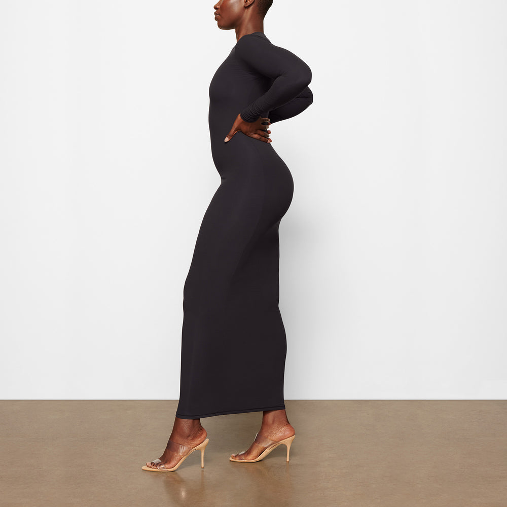 Skims FITS EVERYBODY CREW NECK LONG SLEEVE Dress Zwart | OHR-879023