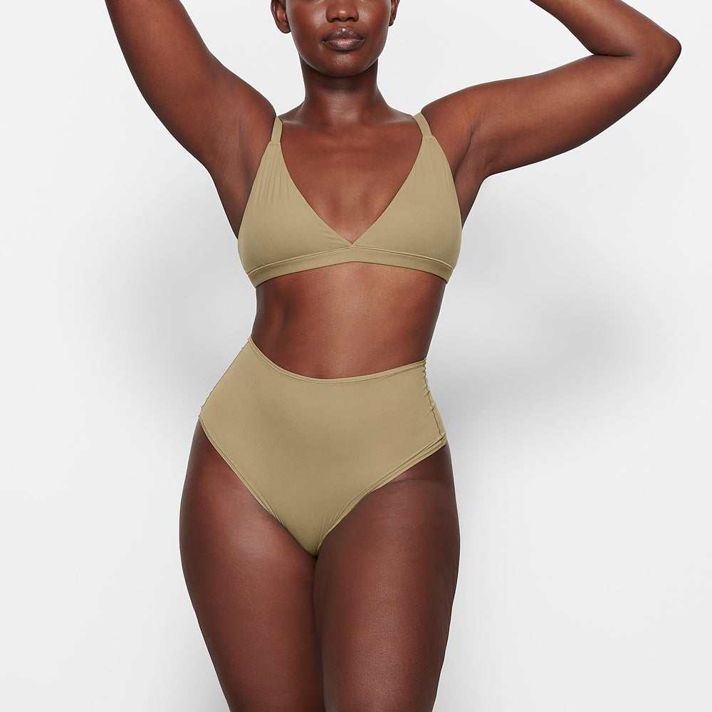 Skims FITS EVERYBODY HIGH WAISTED Thong Khaki | XIU-146708