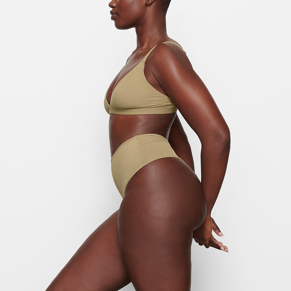 Skims FITS EVERYBODY HIGH WAISTED Thong Khaki | XIU-146708
