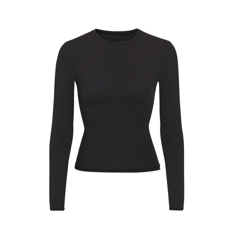 Skims FITS EVERYBODY LONG SLEEVE T-shirt Zwart | KHU-841762