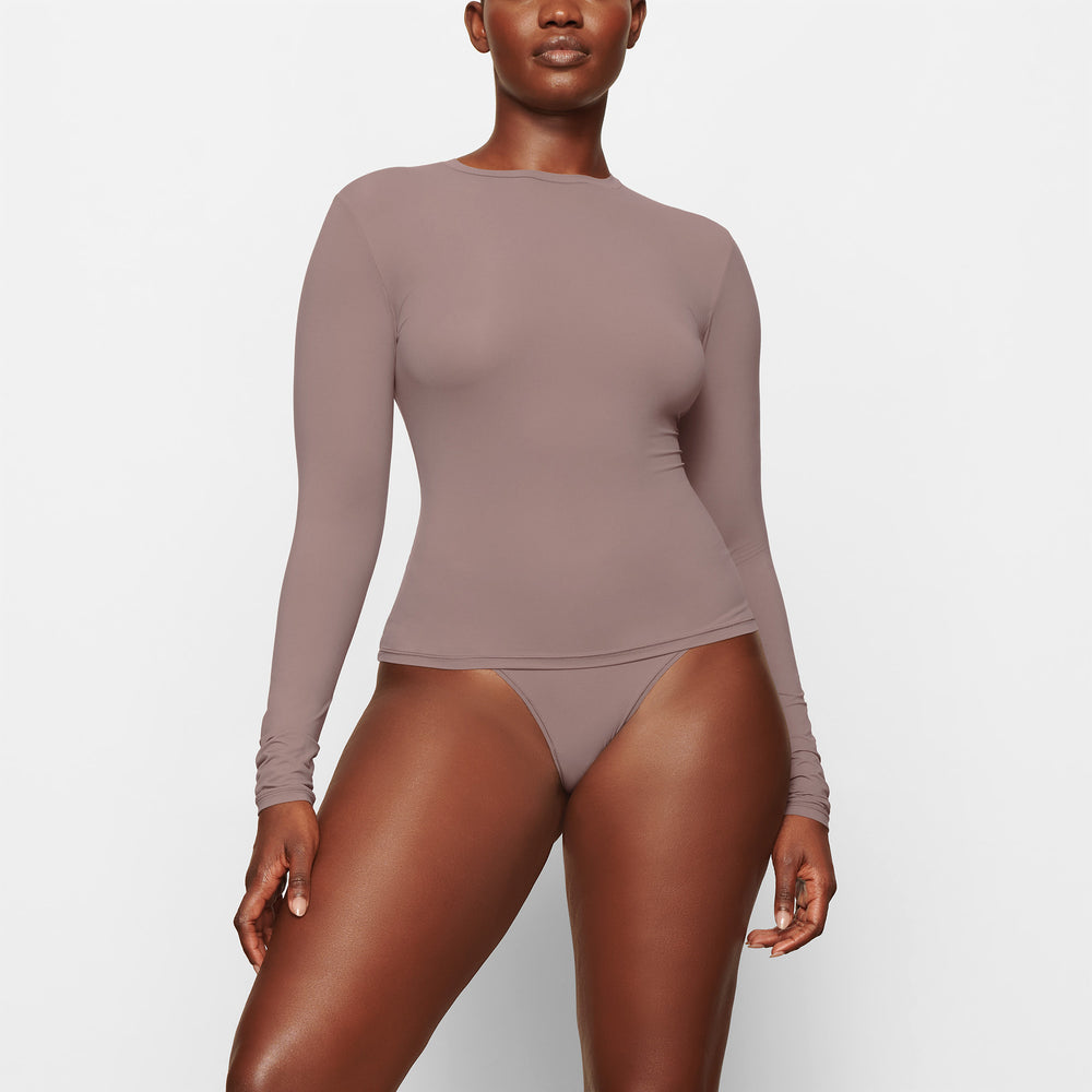 Skims FITS EVERYBODY LONG SLEEVE T-shirt Bruin | LIY-329750