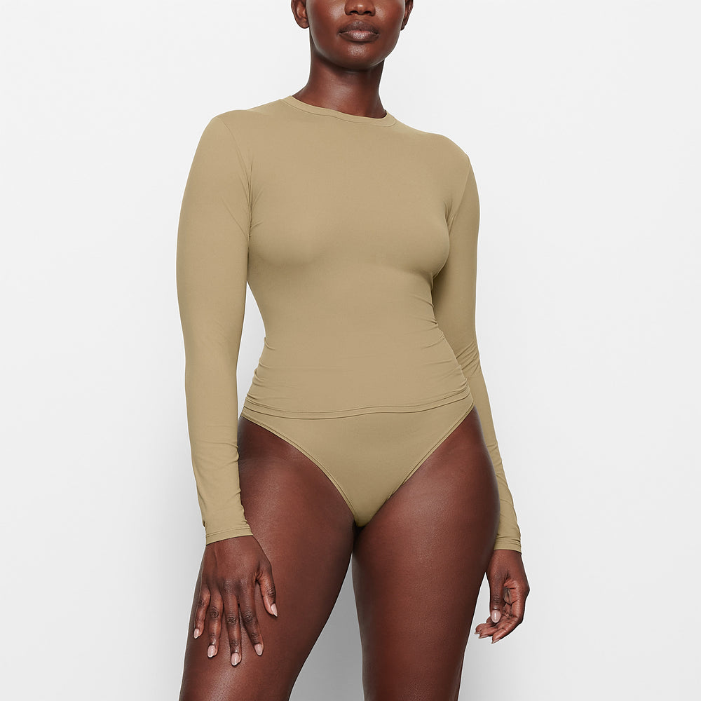 Skims FITS EVERYBODY LONG SLEEVE T-shirt Khaki | MEW-319482