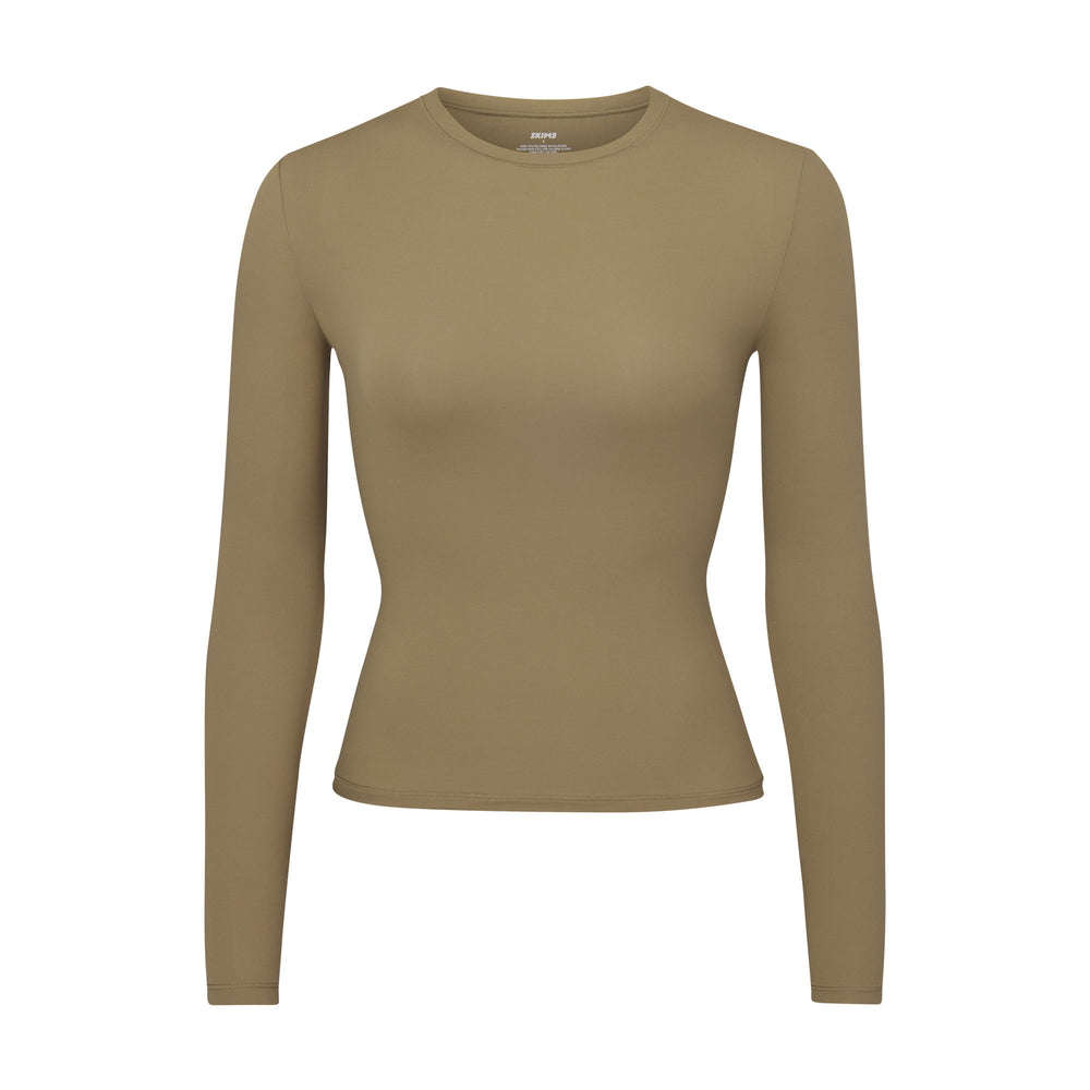 Skims FITS EVERYBODY LONG SLEEVE T-shirt Khaki | MEW-319482