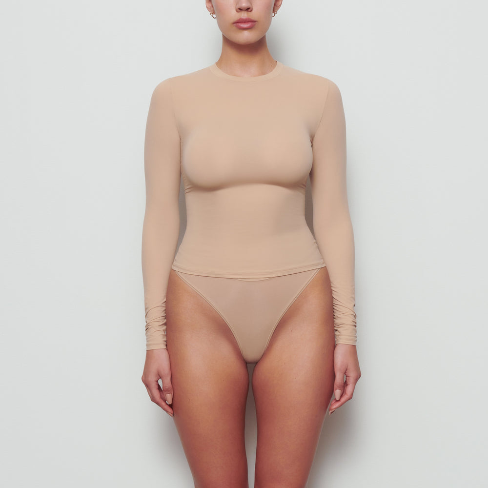 Skims FITS EVERYBODY LONG SLEEVE T-shirt Beige | QOU-761598