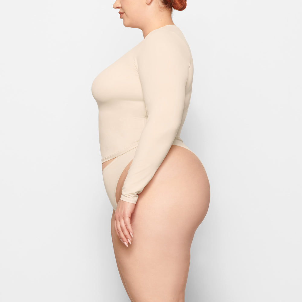 Skims FITS EVERYBODY LONG SLEEVE T-shirt Bruin | VLU-935108