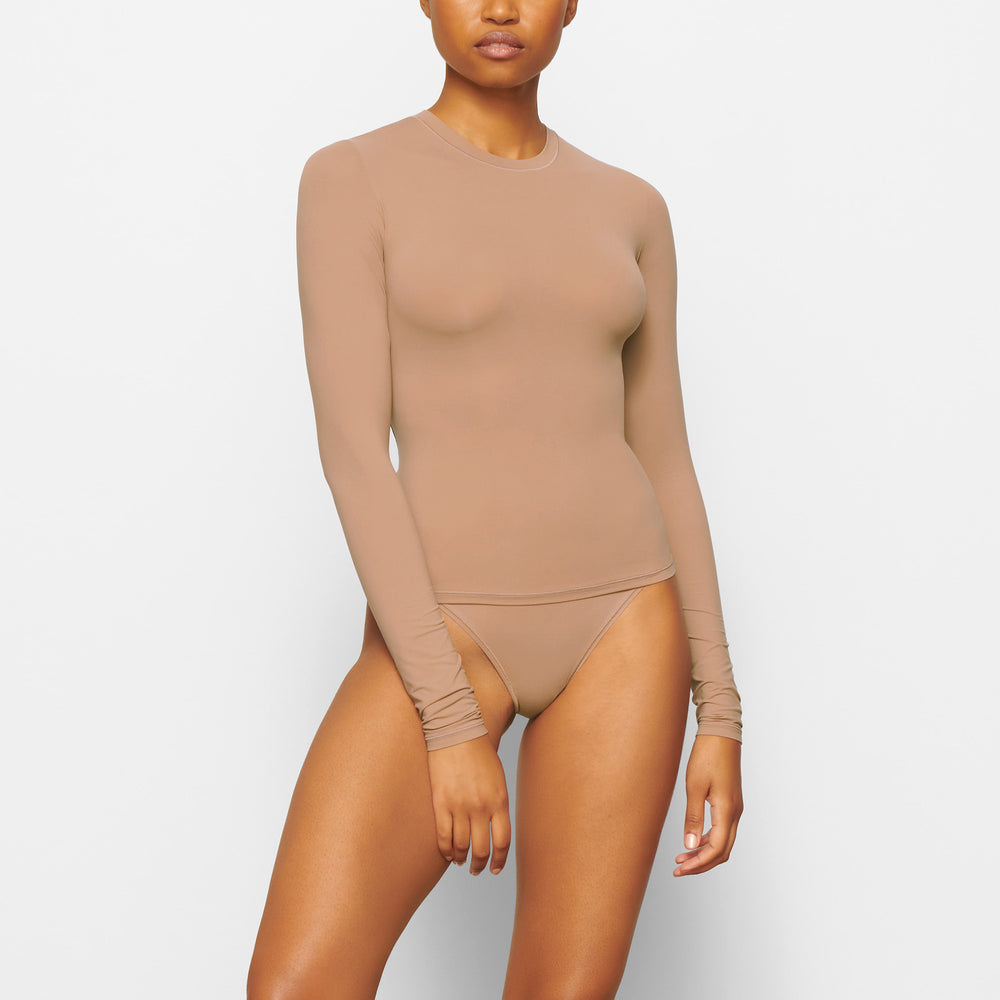 Skims FITS EVERYBODY LONG SLEEVE T-shirt Abrikoos | ZHE-976410
