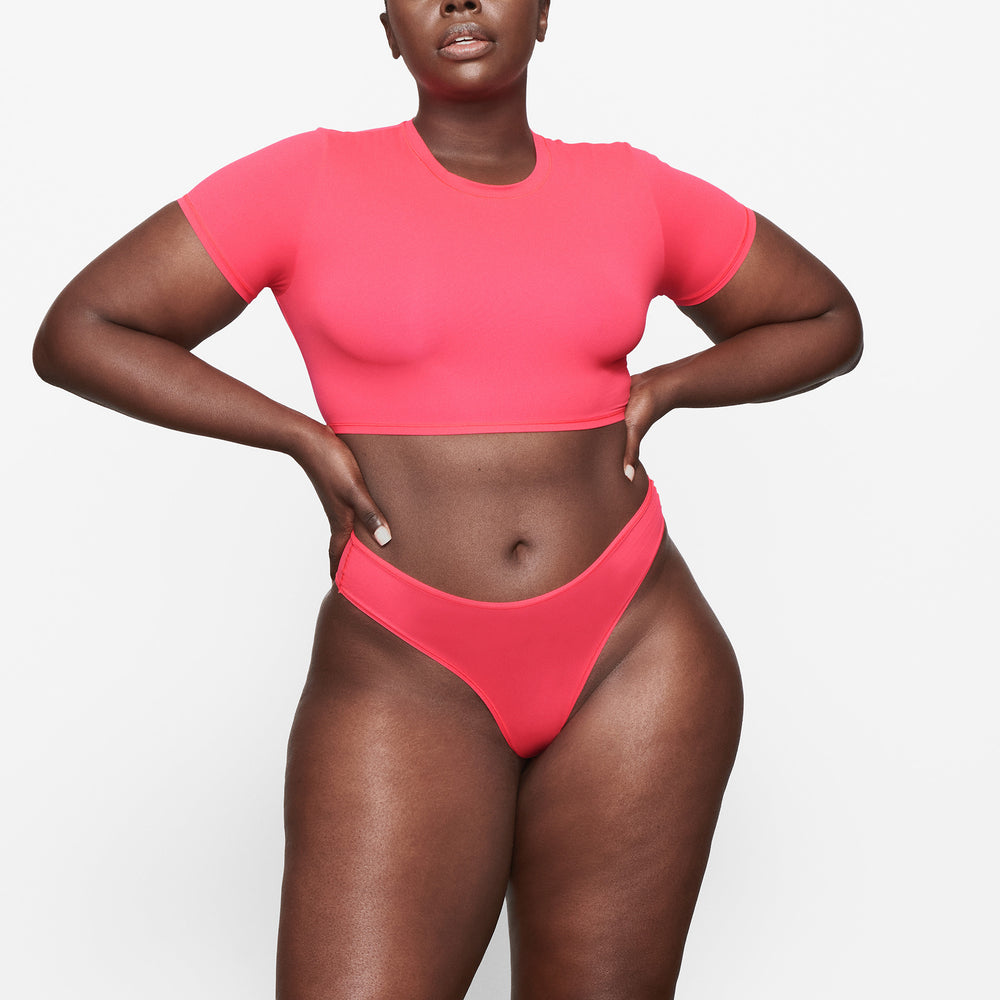 Skims FITS EVERYBODY SUPER CROPPED T-shirt Roze | AWK-452673