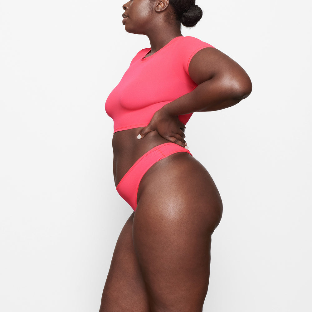 Skims FITS EVERYBODY SUPER CROPPED T-shirt Roze | AWK-452673