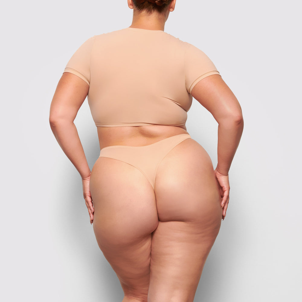 Skims FITS EVERYBODY SUPER CROPPED T-shirt Beige | DTB-306894
