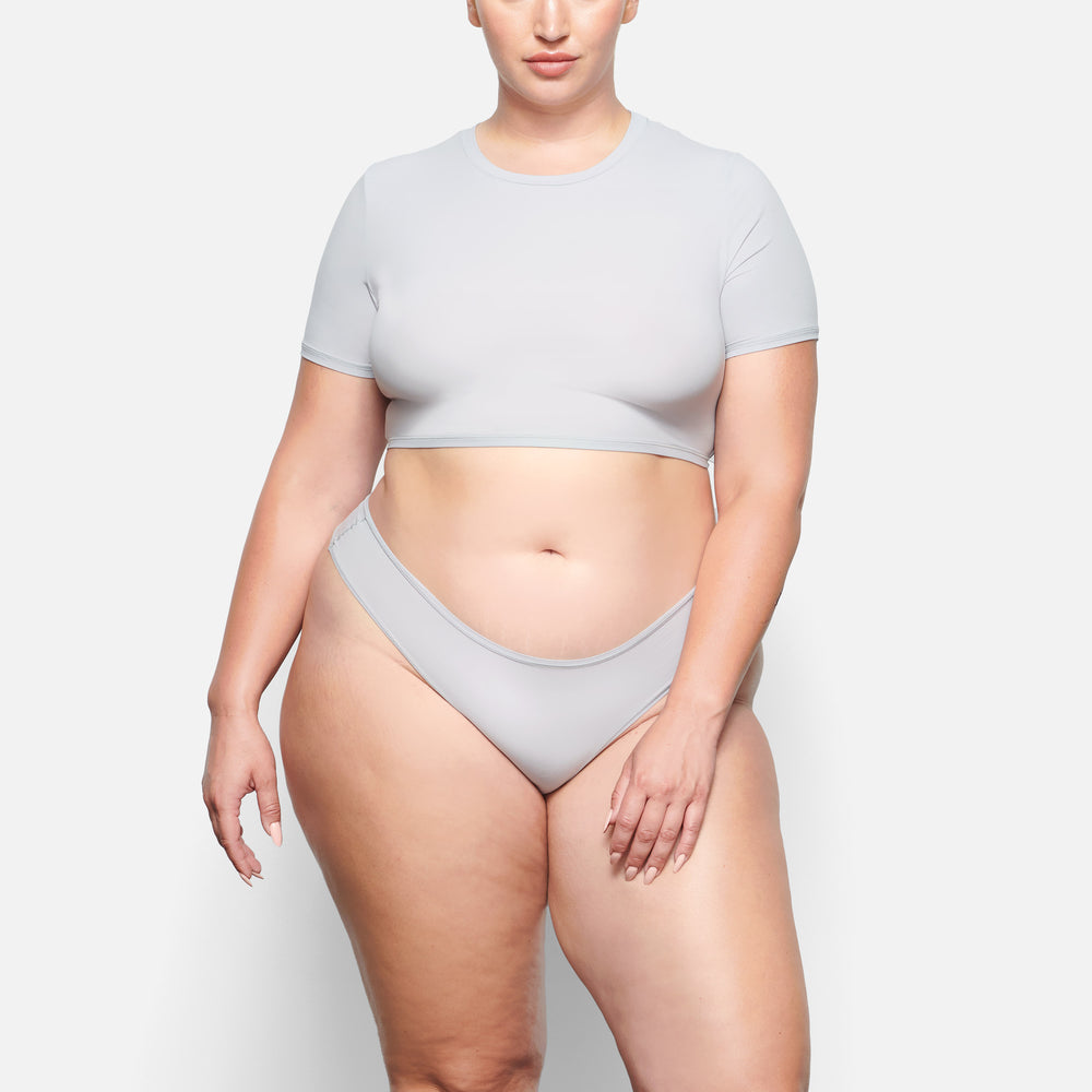 Skims FITS EVERYBODY SUPER CROPPED T-shirt Grijs | GBQ-169253