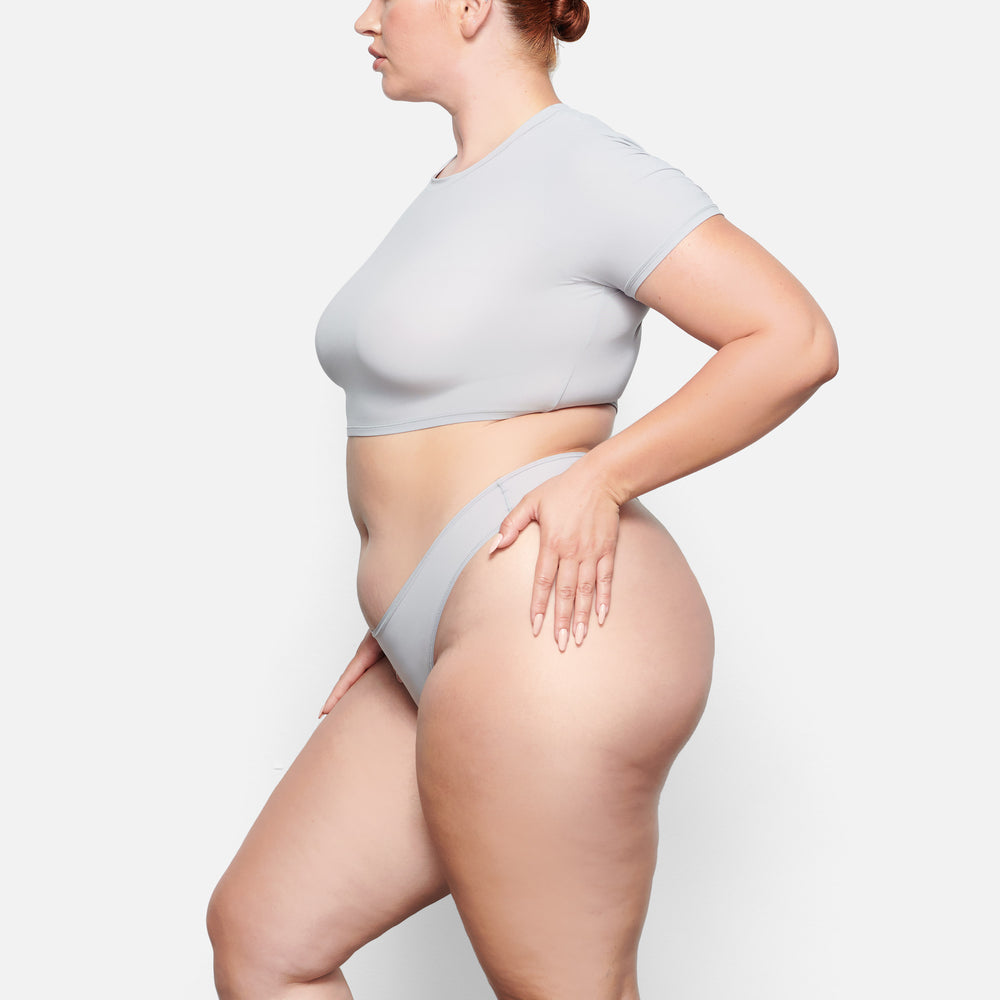 Skims FITS EVERYBODY SUPER CROPPED T-shirt Grijs | GBQ-169253