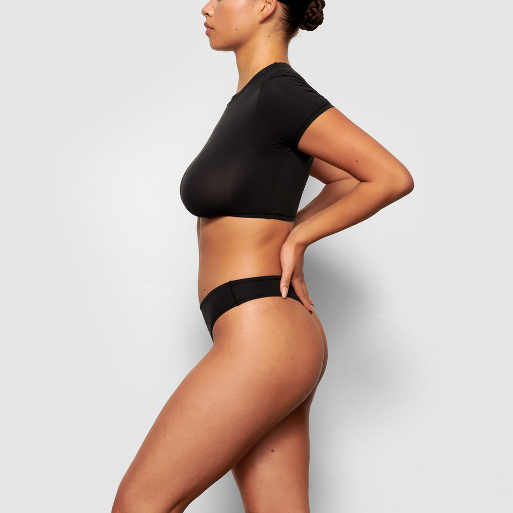 Skims FITS EVERYBODY SUPER CROPPED T-shirt Zwart | GJV-514093