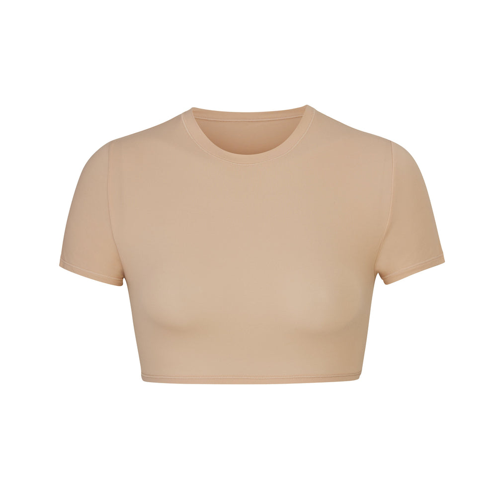 Skims FITS EVERYBODY SUPER CROPPED T-shirt Beige | GPS-216940