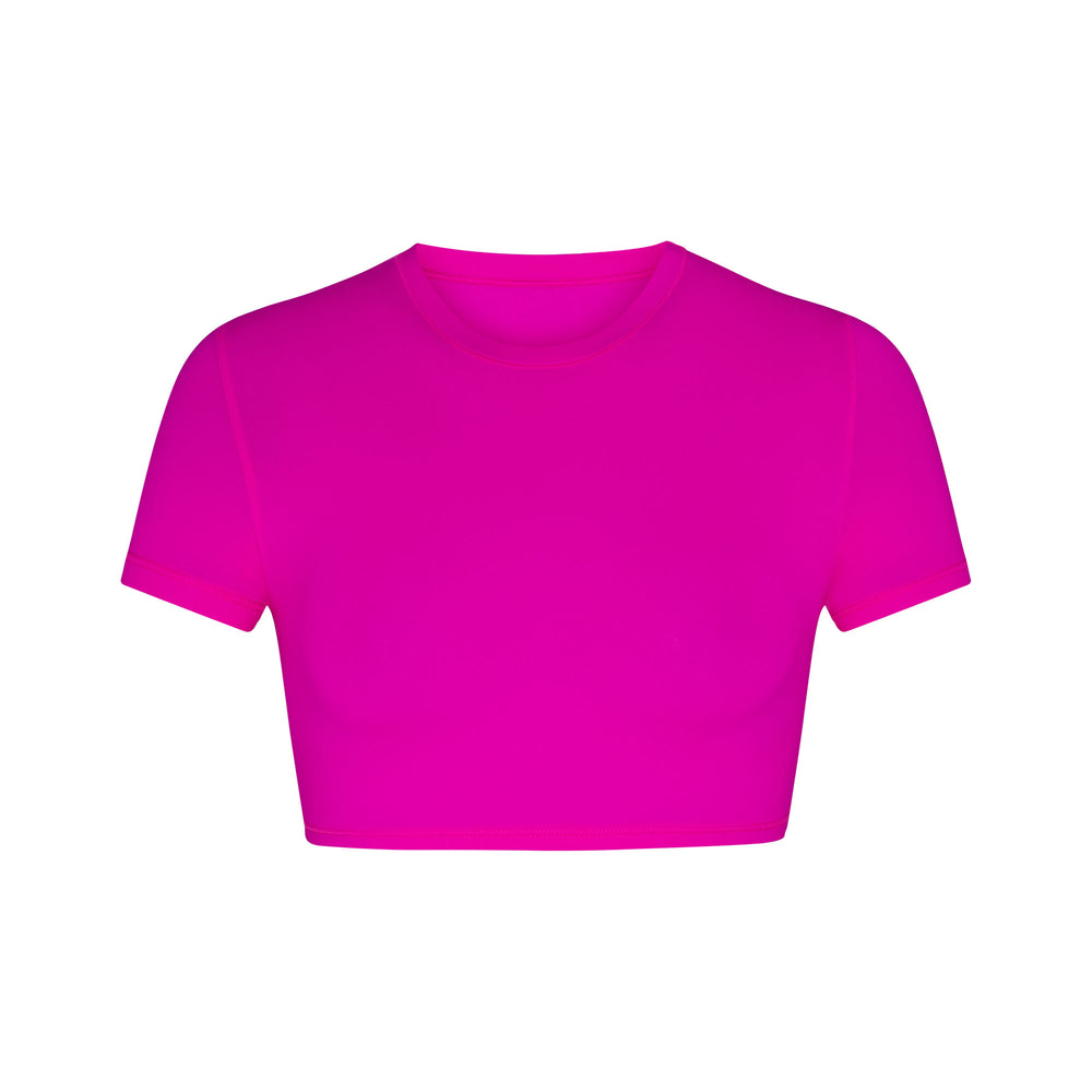 Skims FITS EVERYBODY SUPER CROPPED T-shirt Fuchsie | NYL-196283