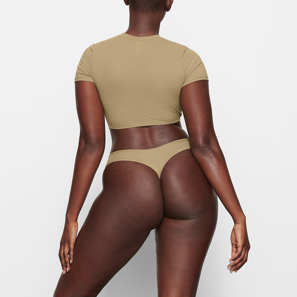 Skims FITS EVERYBODY SUPER CROPPED T-shirt Khaki | QST-508643