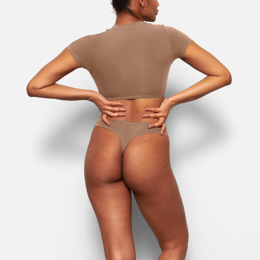 Skims FITS EVERYBODY SUPER CROPPED T-shirt Abrikoos | RJM-428591