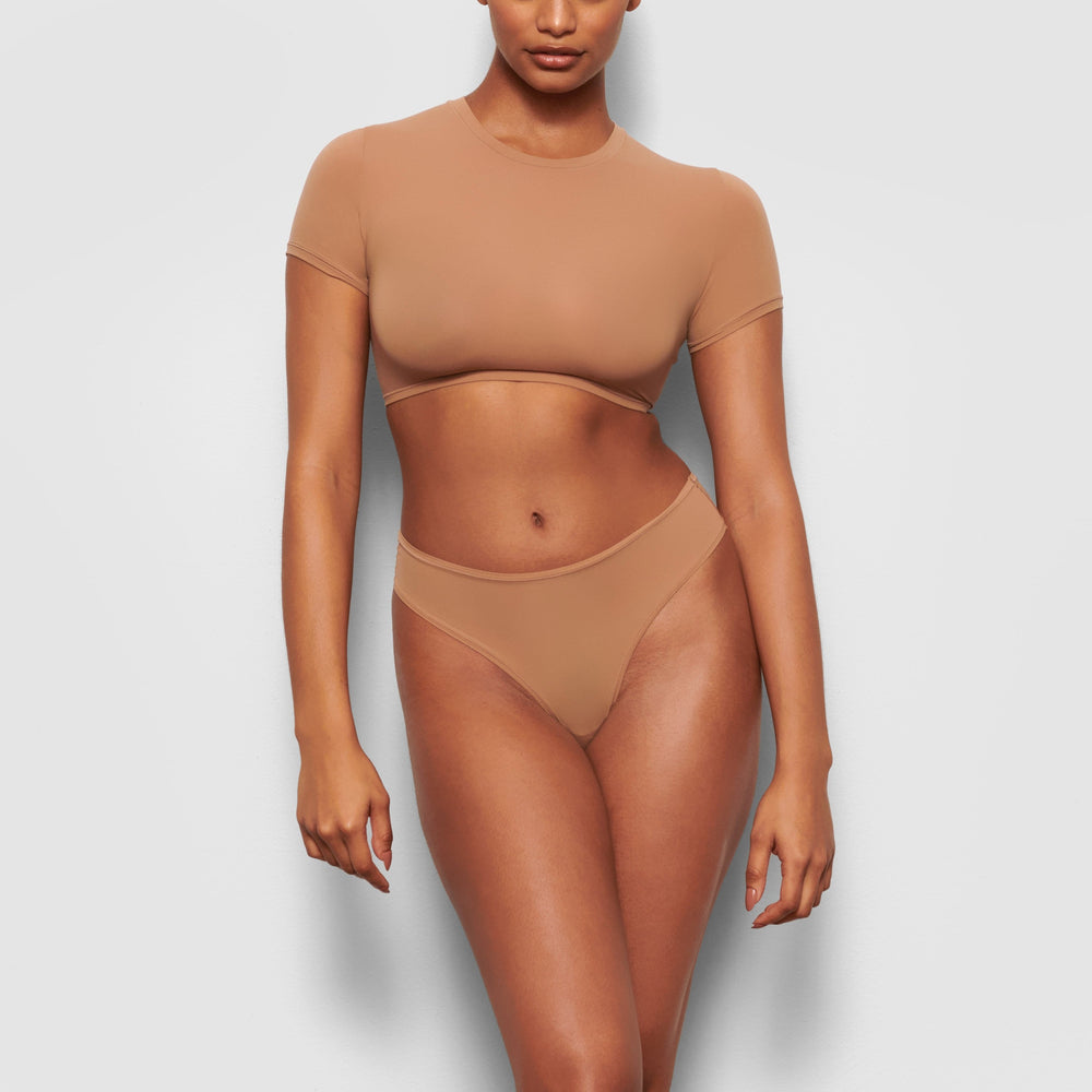 Skims FITS EVERYBODY SUPER CROPPED T-shirt Abrikoos | ROE-968071